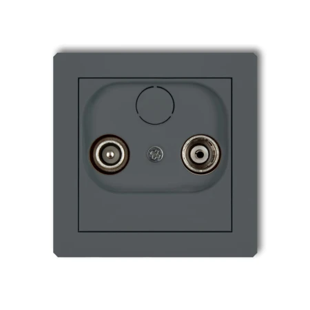 Karlik Deco Grafitowy Mat Mechanizm Gniazda Abonenckiego Rtv Przelotowego 12Db 28Dg12P