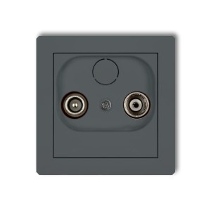 Karlik Deco Grafitowy Mat Mechanizm Gniazda Abonenckiego Rtv Przelotowego 15Db 28Dg15P