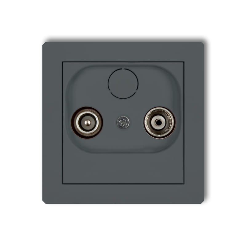 Karlik Deco Grafitowy Mat Mechanizm Gniazda Abonenckiego Rtv Przelotowego 15Db 28Dg15P