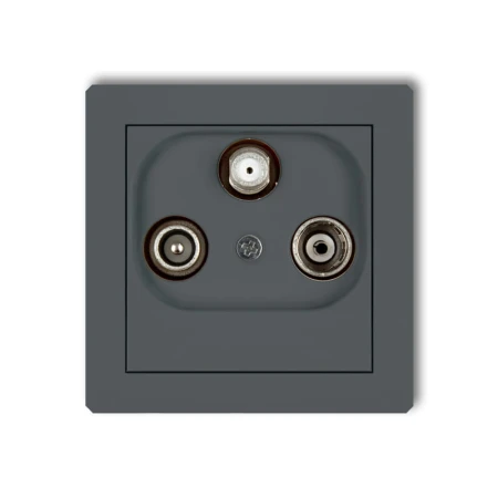 Karlik Deco Grafitowy Mat Mechanizm Gniazda Abonenckiego Rtv-Sat Końcowego 1,5Db 28Dgs