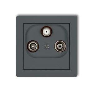 Karlik Deco Grafitowy Mat Mechanizm Gniazda Abonenckiego Rtv-Sat Przelotowego 10Db 28Dgsp