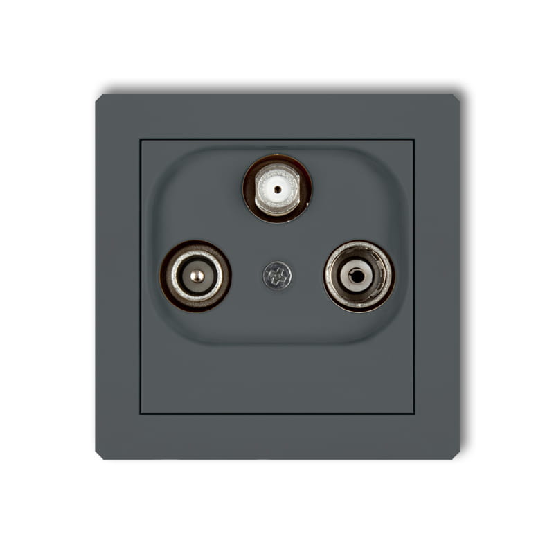 Karlik Deco Grafitowy Mat Mechanizm Gniazda Abonenckiego Rtv-Sat Przelotowego 10Db 28Dgsp