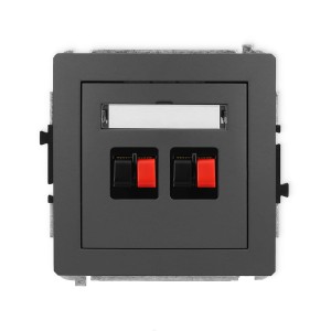 Karlik Deco Grafitowy Mat Mechanizm Gniazda Głośnikowego Podwójnego 28Dgg-2