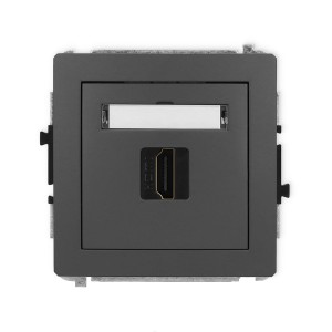 Karlik Deco Grafitowy Mat Mechanizm Gniazda Pojedynczego Hdmi 2.0 28Dhdmi-3