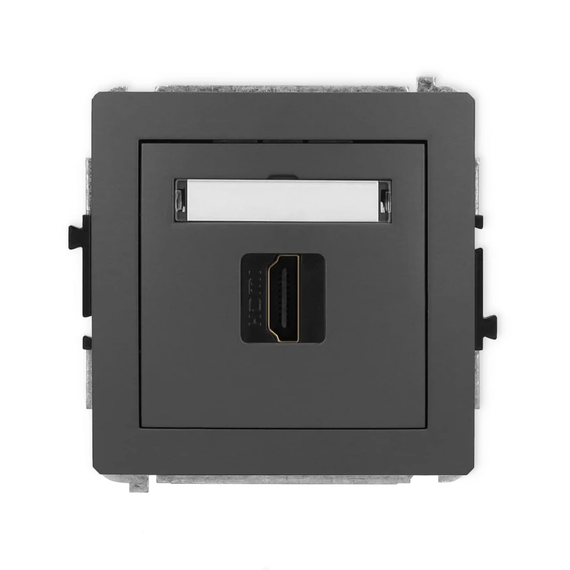 Karlik Deco Grafitowy Mat Mechanizm Gniazda Pojedynczego Hdmi 2.0 28Dhdmi-3