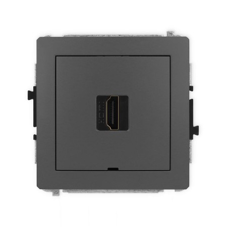 Karlik Deco Grafitowy Mat Mechanizm Gniazda Pojedynczego Hdmi 2.0, Bez Pola Opisowego 28Dhdmibo-3