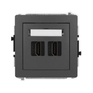 Karlik Deco Grafitowy Mat Mechanizm Gniazda Podwójnego Hdmi 2.0 28Dhdmi-4
