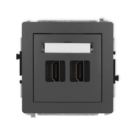 Karlik Deco Grafitowy Mat Mechanizm Gniazda Podwójnego Hdmi 2.0 28Dhdmi-4