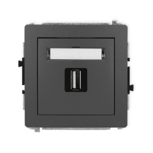 Karlik Deco Grafitowy Mat Mechanizm Gniazda Pojedynczego Usb A-A 2.0 28Dgusb-1