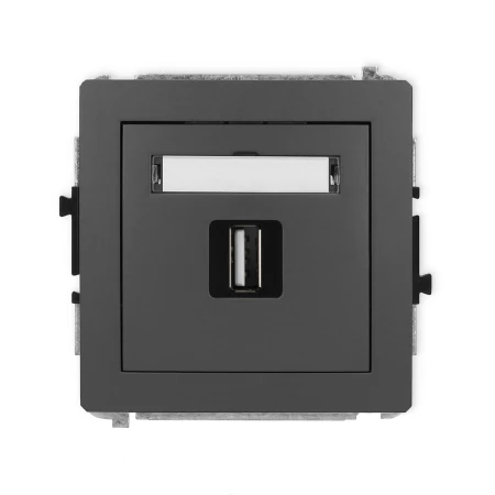 Karlik Deco Grafitowy Mat Mechanizm Gniazda Pojedynczego Usb A-A 2.0 28Dgusb-1