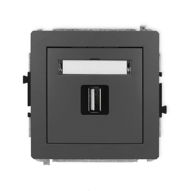 Karlik Deco Grafitowy Mat Mechanizm Gniazda Pojedynczego Usb A-A 2.0 28Dgusb-1