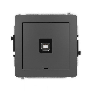 Karlik Deco Grafitowy Mat Mechanizm Gniazda Pojedynczego Usb A-B 2.0, Bez Pola Opisowego 28Dgusbbo-3