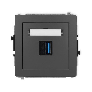 Karlik Deco Grafitowy Mat Mechanizm Gniazda Pojedynczego Usb A-A 3.0 28Dgusb-5