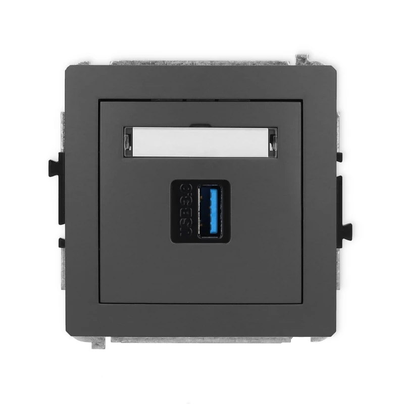Karlik Deco Grafitowy Mat Mechanizm Gniazda Pojedynczego Usb A-A 3.0 28Dgusb-5