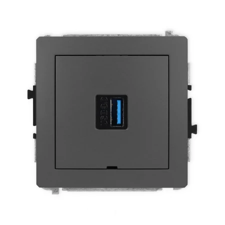 Karlik Deco Grafitowy Mat Mechanizm Gniazda Pojedynczego Usb A-A 3.0, Bez Pola Opisowego 28Dgusbbo-5