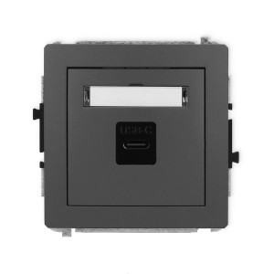 Karlik Deco Grafitowy Mat Mechanizm Gniazda Pojedynczego 1Xusb C-C 28Dgusb-7