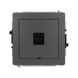 Karlik Deco Grafitowy Mat Mechanizm Gniazda Pojedynczego 1Xusb C-C, Bez Pola Opisowego 28Dgusbbo-7