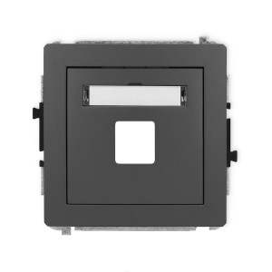 Karlik Deco Grafitowy Mat Mechanizm Gniazda Multimedialnego Pojedynczego Bez Modułu (Standard Keystone) 28Dgm-1P