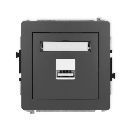 Karlik Deco Grafitowy Mat Mechanizm Ładowarki Usb Pojedynczej, 5V, 1A 28Dcusb-1