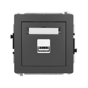 Karlik Deco Grafitowy Mat Mechanizm Ładowarki Usb Pojedynczej, 5V, 2A 28Dcusb-3