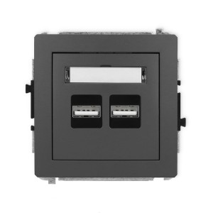 Karlik Deco Grafitowy Mat Mechanizm Ładowarki Usb Podwójnej, 5V, 3.1A 28Dcusb-6