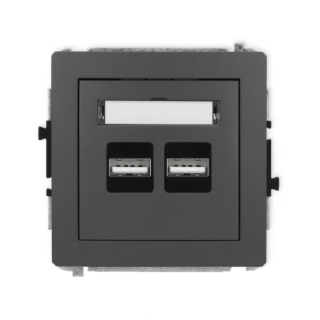 Karlik Deco Grafitowy Mat Mechanizm Ładowarki Usb Podwójnej, 5V, 3.1A 28Dcusb-6