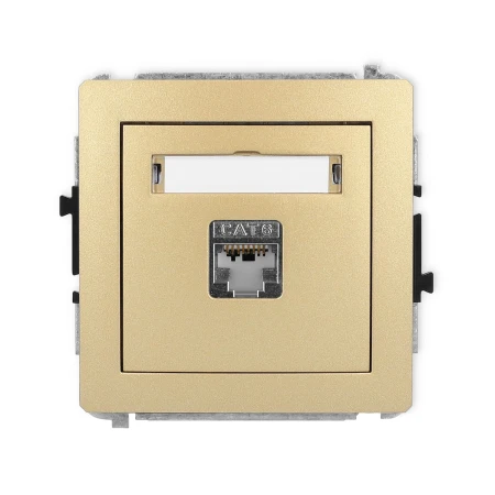 Karlik Deco Złoty Mechanizm Gniazda Komputerowego Pojedynczego 1Xrj45, Kat. 5E, Ekranowany, 8-Stykowy 29Dgk-1E