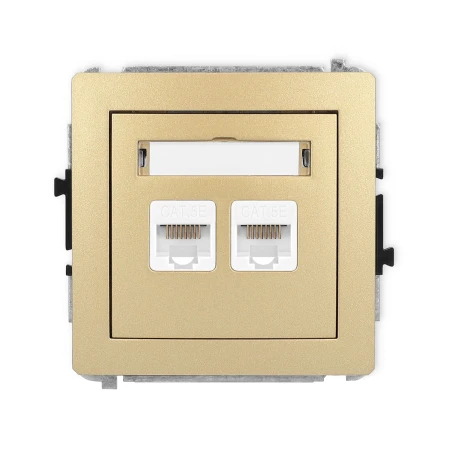 Karlik Deco Złoty Mechanizm Gniazda Komputerowego Podwójnego 2Xrj45, Kat. 5E, 8-Stykowy 29Dgk-2