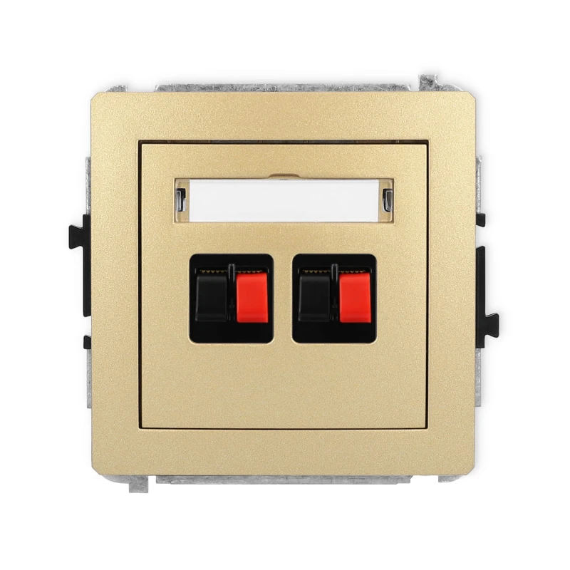 Karlik Deco Złoty Mechanizm Gniazda Głośnikowego Podwójnego 29Dgg-2