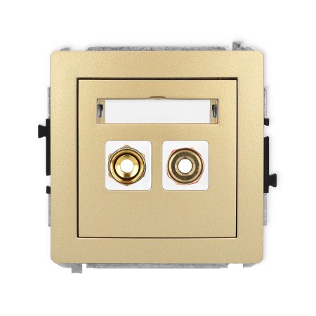 Karlik Deco Złoty Mechanizm Gniazda Głośnikowego Pojedynczego (Typu Banan - Czerwony I Czarny, Pozłacany, 4 Mm2, Skręcany) 29Dgg-4