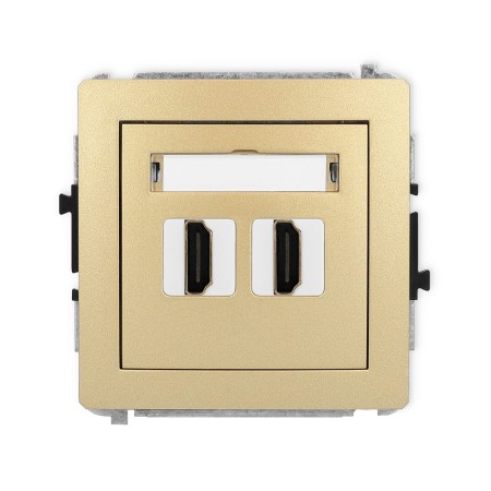 Karlik Deco Złoty Mechanizm Gniazda Podwójnego Hdmi 2.0 29Dhdmi-4