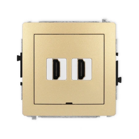 Karlik Deco Złoty Mechanizm Gniazda Podwójnego Hdmi 2.0, Bez Pola Opisowego 29Dhdmibo-4