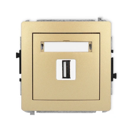Karlik Deco Złoty Mechanizm Gniazda Pojedynczego Usb A-A 2.0 29Dgusb-1