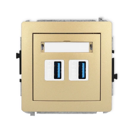 Karlik Deco Złoty Mechanizm Gniazda Podwójnego 2Xusb A-A 3.0 29Dgusb-6