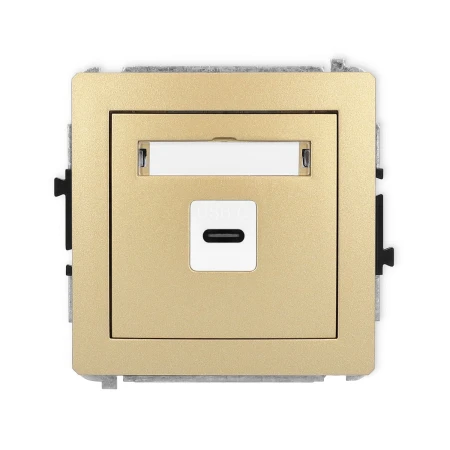 Karlik Deco Złoty Mechanizm Gniazda Pojedynczego 1Xusb C-C 29Dgusb-7