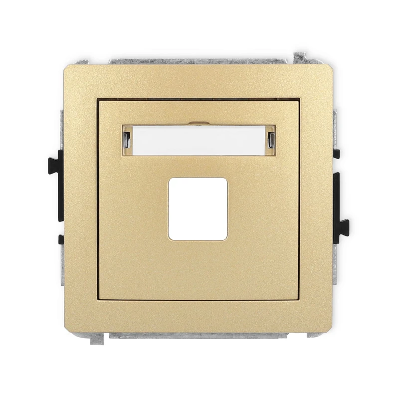 Karlik Deco Złoty Mechanizm Gniazda Multimedialnego Pojedynczego Bez Modułu (Standard Keystone) 29Dgm-1P