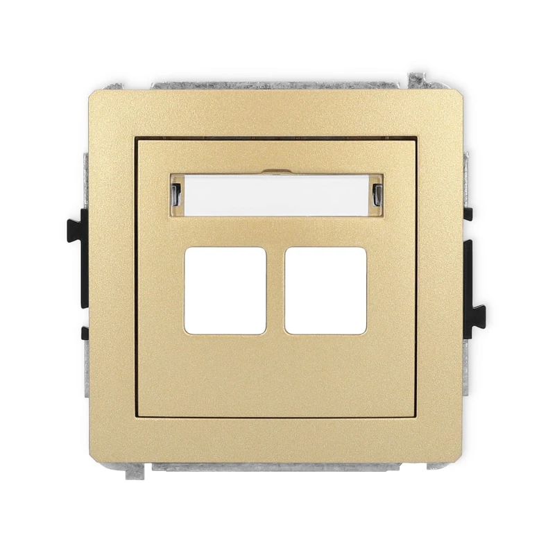 Karlik Deco Złoty Mechanizm Gniazda Multimedialnego Podwójnego Bez Modułu (Standard Keystone) 29Dgm-2P