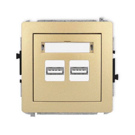 Karlik Deco Złoty Mechanizm Ładowarki Usb Podwójnej, 5V, 3.1A 29Dcusb-6