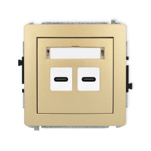 Karlik Deco Złoty Mechanizm Ładowarki Usb Podwójnej 2Xusb C, 20W Max. 29Dcusb-7