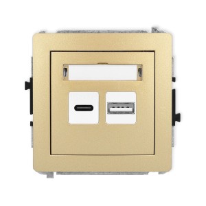 Karlik Deco Złoty Mechanizm Ładowarki Usb Podwójnej Usb C + Usb A, 20W Max. 29Dcusb-8