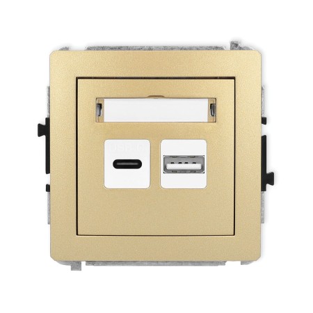 Karlik Deco Złoty Mechanizm Ładowarki Usb Podwójnej Usb C + Usb A, 20W Max. 29Dcusb-8