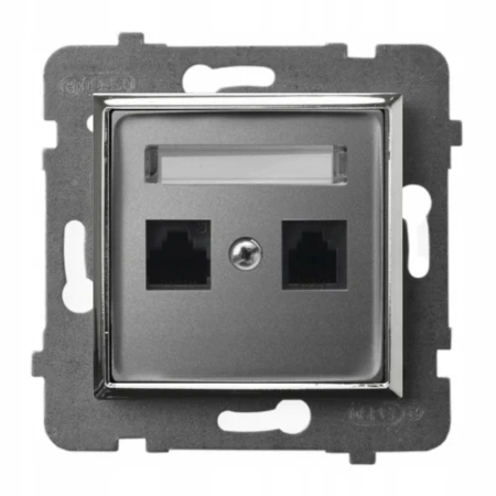 Moduł Szary / Srebro Bez Ramki Gniazdo Internetowe