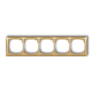 Karlik Deco Złoty Ramka Uniwersalna Pięciokrotna Z Tworzywa Deco Soft 29Drso-5