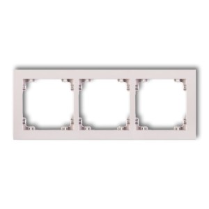 Karlik Deco Pudrowy Róż Ramka Uniwersalna Potrójna Z Tworzywa Deco Pastel Matt 40Dr-3