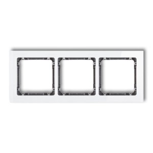 Karlik Deco Biały Ramka Uniwersalna Potrójna - Efekt Szkła (Ramka: Biała; Spód: Grafitowy) 0-11-Drs-3