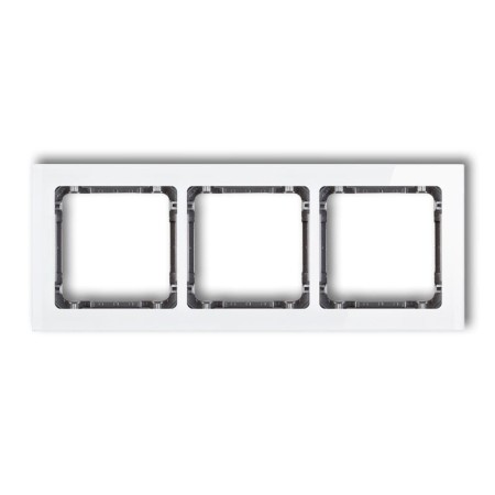 Karlik Deco Biały Ramka Uniwersalna Potrójna - Efekt Szkła (Ramka: Biała; Spód: Grafitowy) 0-11-Drs-3