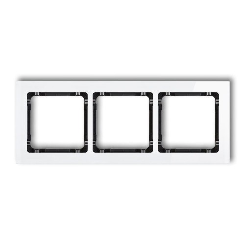 Karlik DECO biały Ramka uniwersalna potrójna - efekt szkła (ramka: biała; spód: czarny) 0-12-DRS-3