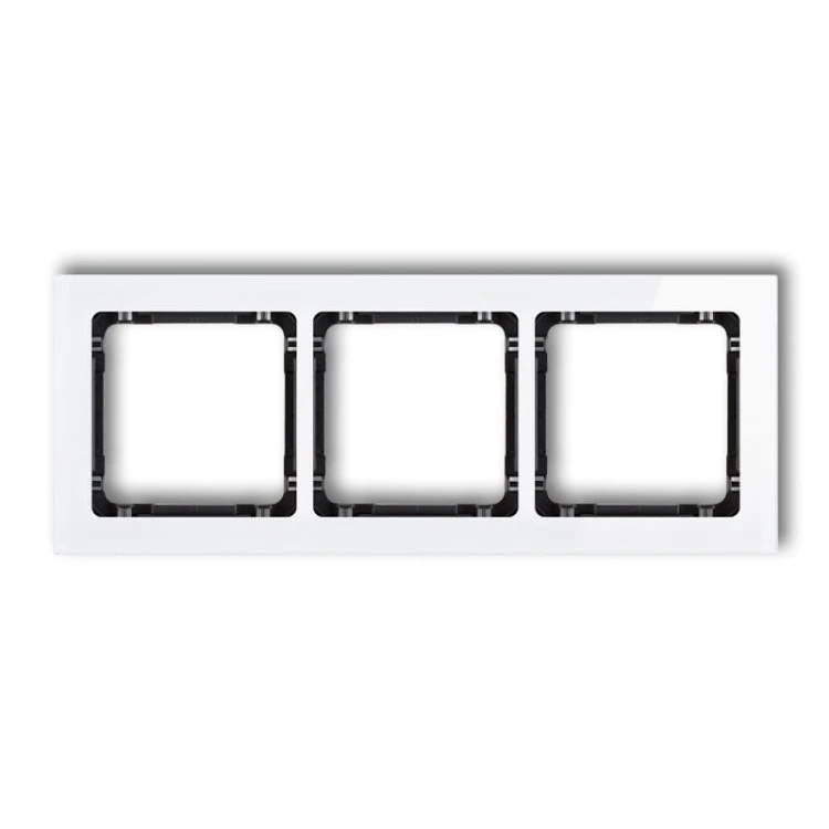Karlik DECO biały Ramka uniwersalna potrójna - efekt szkła (ramka: biała; spód: czarny) 0-12-DRS-3