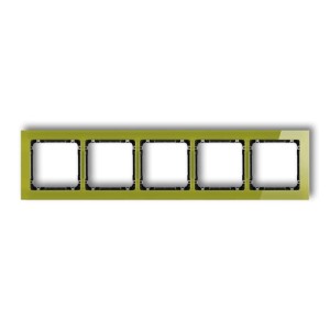 Karlik Deco Zielony Ramka Uniwersalna Pięciokrotna - Efekt Szkła (Ramka Zielona; Spód Czarny) 2-12-Drs-5