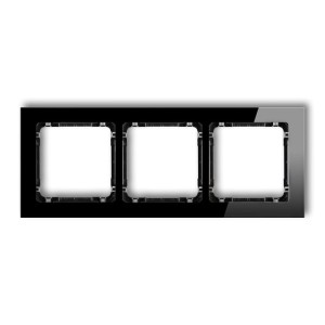 Karlik Deco Czarny Ramka Uniwersalna Potrójna - Efekt Szkła (Ramka: Czarna; Spód: Czarny) 12-12-Drs-3